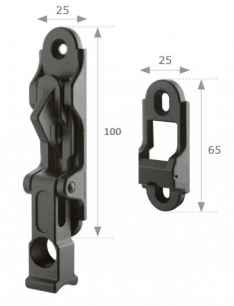 Ladenrückhalter für Türen schwarz